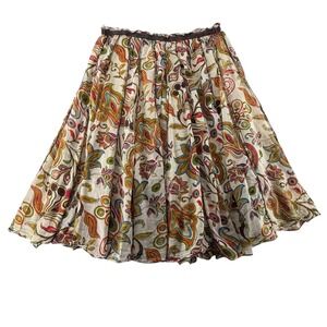 Dimri Paisley 100% Cotton Midi Peasant Skirt Womens 14/16 Boho Flare Festival